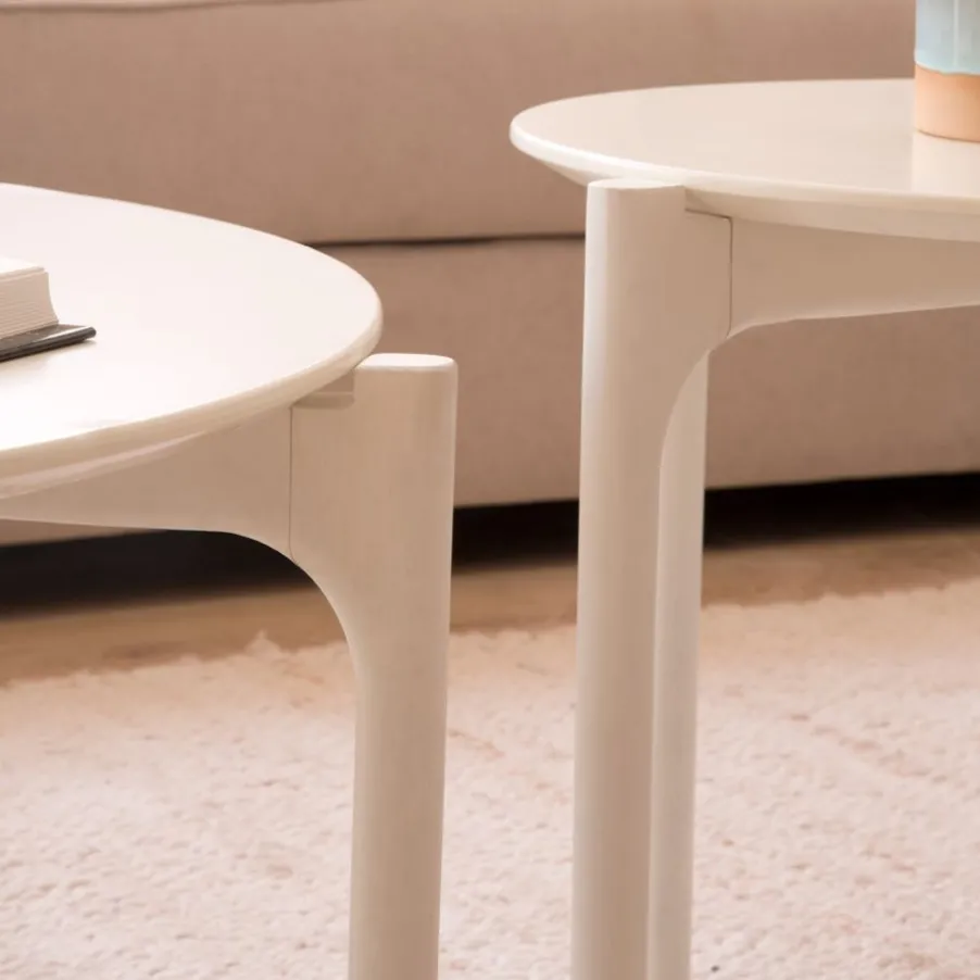 Hans Table basse en bois laqué blanc grand