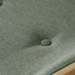 Haru Chaise de bureau rembourrée en vert avec bois et roulettes