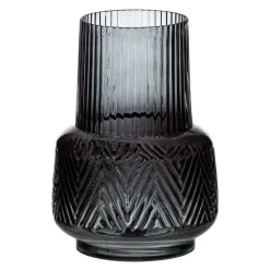 Jata Vase gris en verre décoration