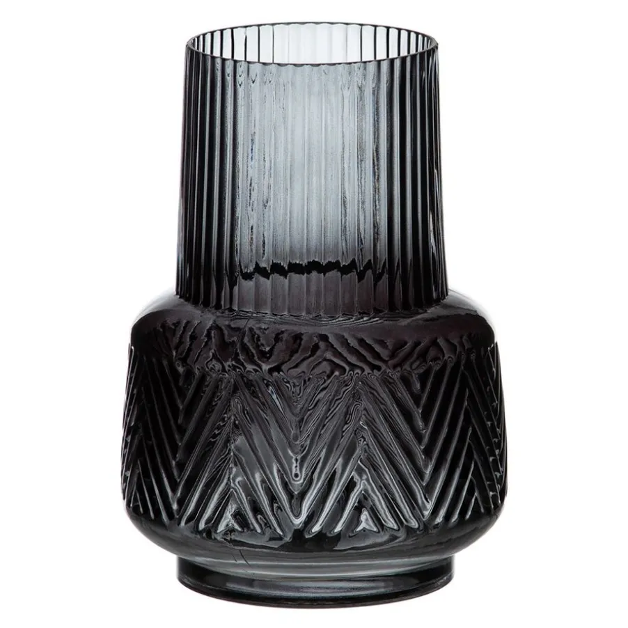Jata Vase gris en verre décoration