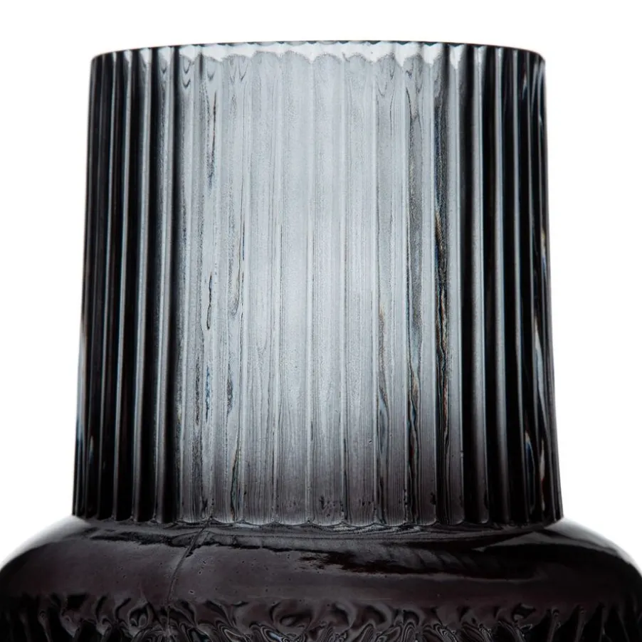 Jata Vase gris en verre décoration
