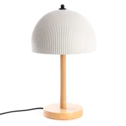 Kames Lampe de table en bois et porcelaine