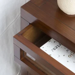 Kenia Table de nuit en bois couleur teck