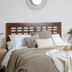 Kenia T&ecirc;te de lit en bois massif pour lit de 150 et 160 couleur teck