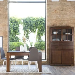 Kenya Vitrine en bois de couleur teck