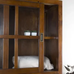 Kenya Vitrine en bois de couleur teck