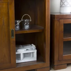 Kenya Vitrine en bois de couleur teck