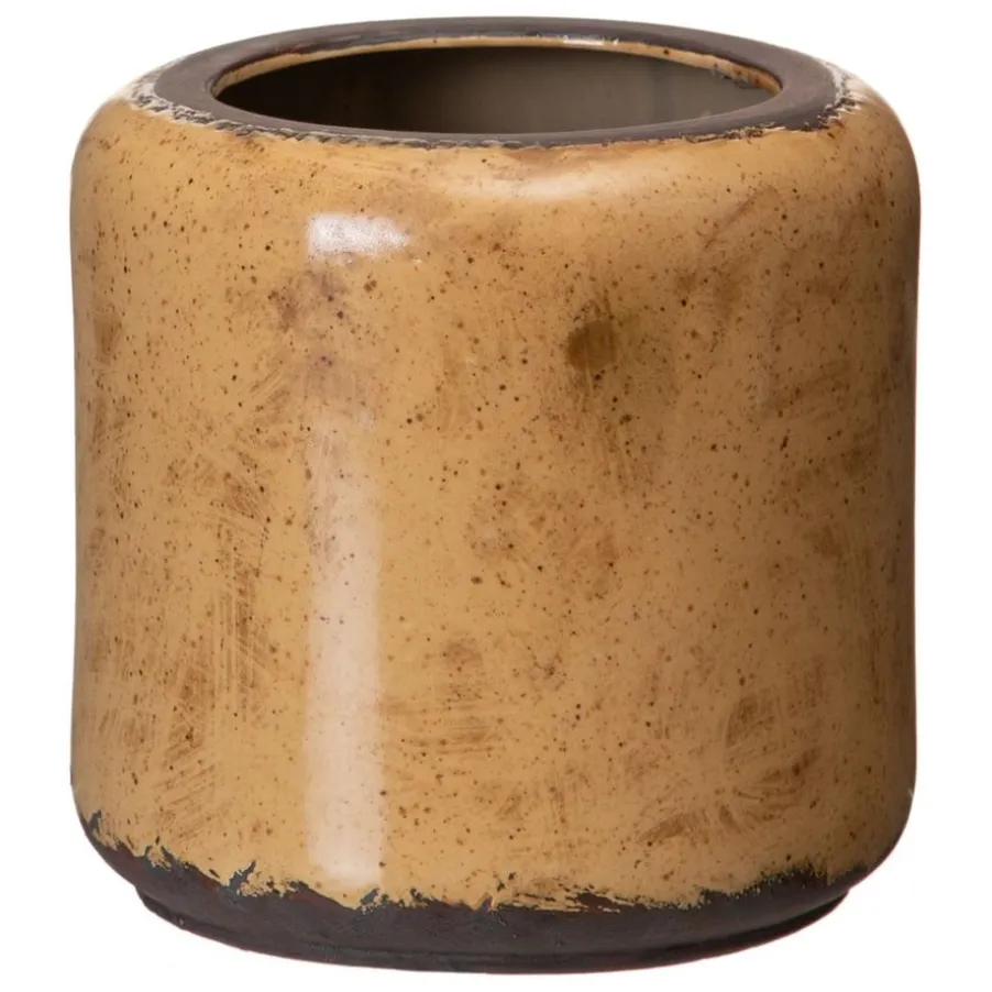 Lara Pot de fleurs en céramique marron