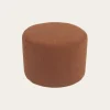 Lucie Puf de sal&oacute;n redondo tapizado en borreguito terracota