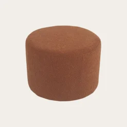 Lucie Puf de sal&oacute;n redondo tapizado en borreguito terracota