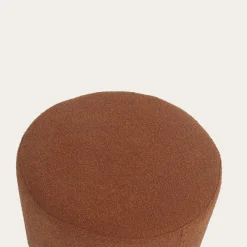 Lucie Puf de sal&oacute;n redondo tapizado en borreguito terracota