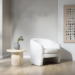 Magna Fauteuil tapissé bouclette blanche