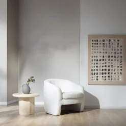 Magna Fauteuil tapissé bouclette blanche