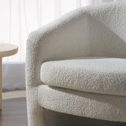 Magna Fauteuil tapissé bouclette blanche