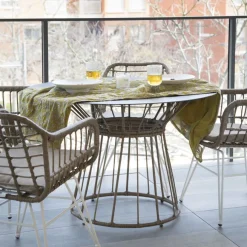 Mattia Table de jardin en rotin synthétique