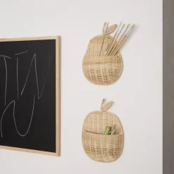 Mela Panier en forme de pomme en rotin