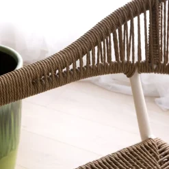 Melbu Chaise de jardin en rotin synthétique et aluminium blanc