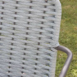 Mink Chaise de jardin en corde de couleur tourmaline et en aluminium graphite