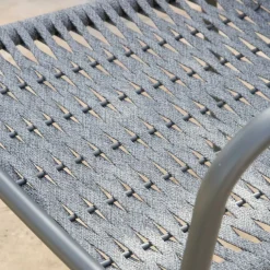 Mink Chaise de jardin en corde de couleur anthracite et en aluminium graphite