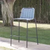 Mink Tabouret de jardin en corde tourmaline et aluminium graphite