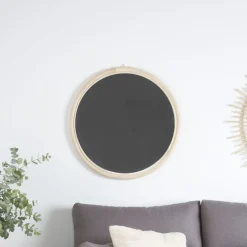Moita Est un miroir rond en rotin naturel