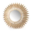 Nalka Miroir rond mural doré