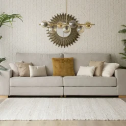 Nalka Miroir rond mural doré