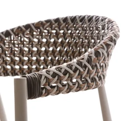 Narvik Chaise de jardin en rotin synthétique multicolore et aluminium blanc