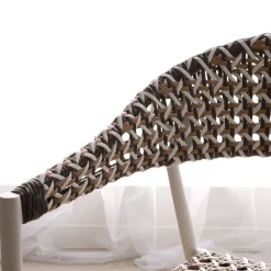 Narvik Chaise de jardin en rotin synthétique multicolore et aluminium blanc