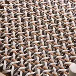 Narvik Chaise de jardin en rotin synthétique multicolore et aluminium blanc