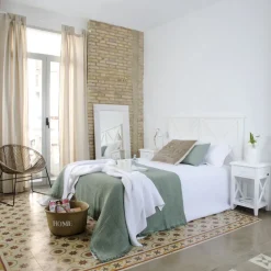 Niza T&ecirc;te de lit en bois pour lit de 150 et 160 laqué en blanc