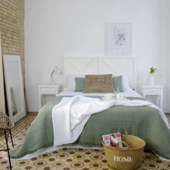 Niza T&ecirc;te de lit en bois pour lit de 150 et 160 laqué en blanc