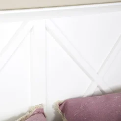 Niza T&ecirc;te de lit en bois pour lit de 150 et 160 laqué en blanc