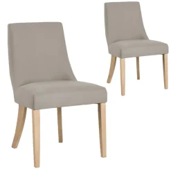 Pack 2 chaises bimba rembourrée gris