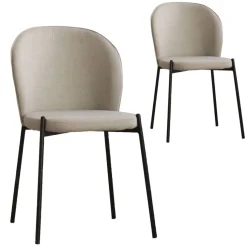 Pack 2 chaises nuren rembourrée beige