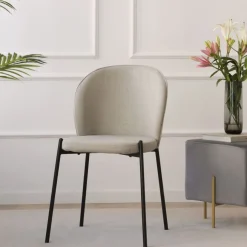 Pack 2 chaises nuren rembourrée beige