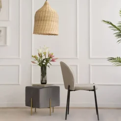 Pack 2 chaises nuren rembourrée beige