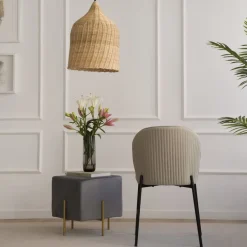 Pack 2 chaises nuren rembourrée beige