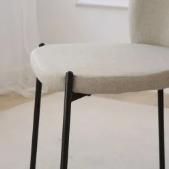 Pack 2 chaises nuren rembourrée beige