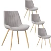 Pack 4 chaises roma rembourrée gris