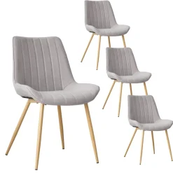 Pack 4 chaises roma rembourrée gris