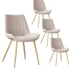 Pack 4 chaises roma rembourrée beige