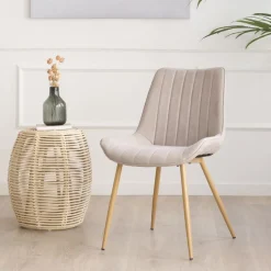 Pack 4 chaises roma rembourrée beige