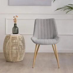 Pack 4 chaises roma rembourrée gris