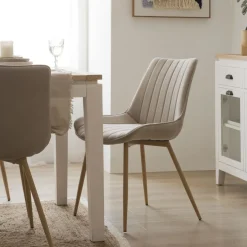 Pack 4 chaises roma rembourrée beige