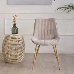 Pack 4 chaises roma rembourrée beige