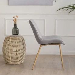 Pack 4 chaises roma rembourrée gris