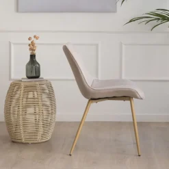 Pack 4 chaises roma rembourrée beige