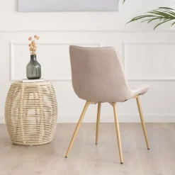 Pack 4 chaises roma rembourrée beige