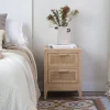 Pandora Table de chevet en bois et rotin